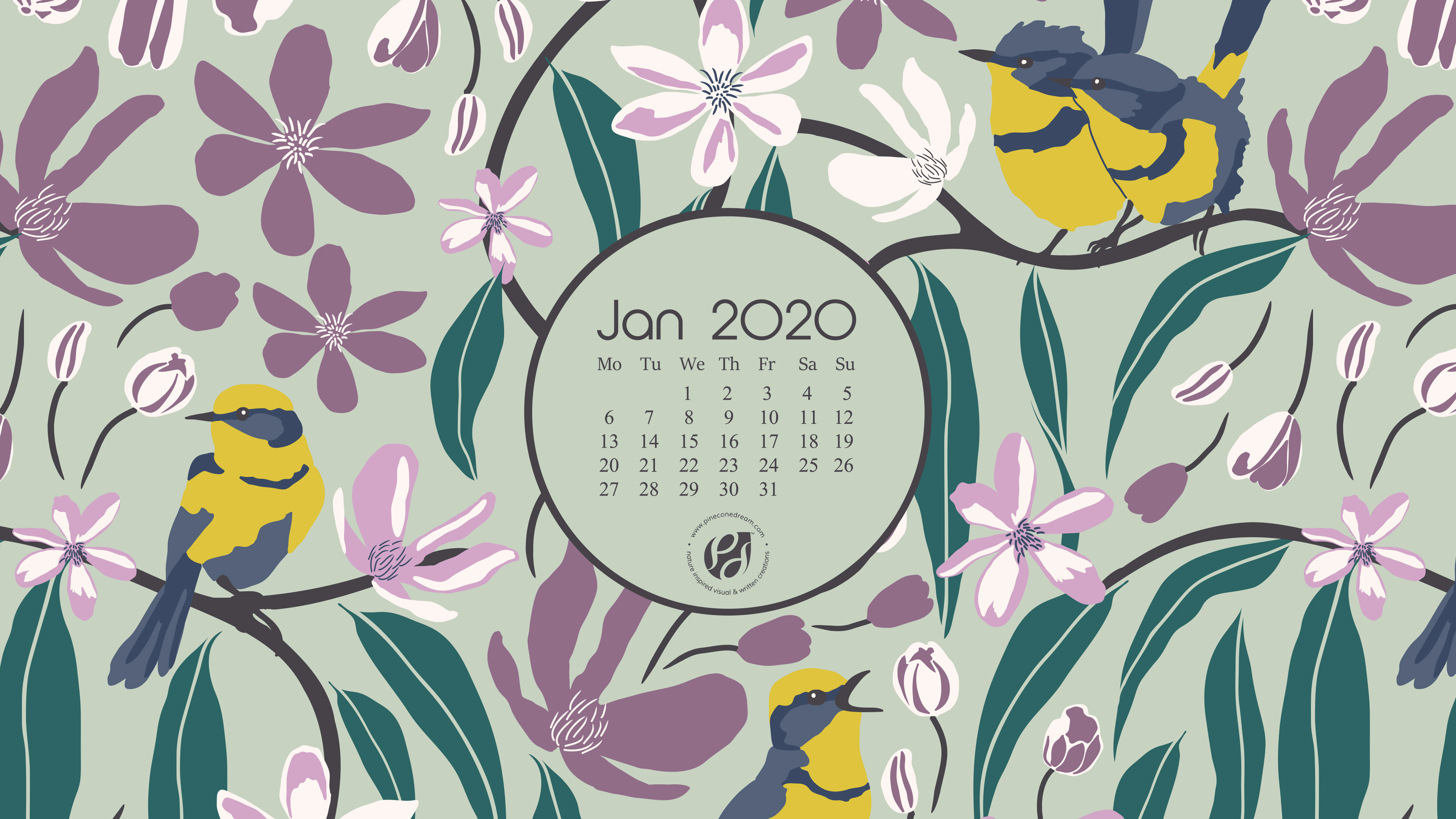 Jan Calendar Wallpaper Printable Planner Illustrated