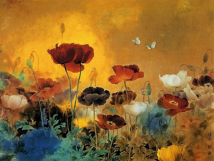 Gongbi Paintings Bird And Flower Painting Wallpaper Flowers