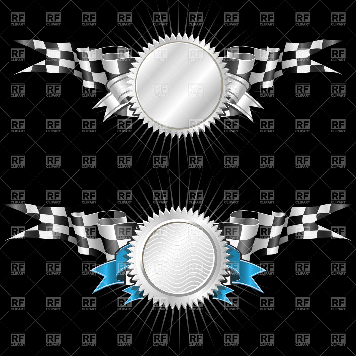 Silver racing emblem templates with checkered flag 4704 Sport and 1200x1200