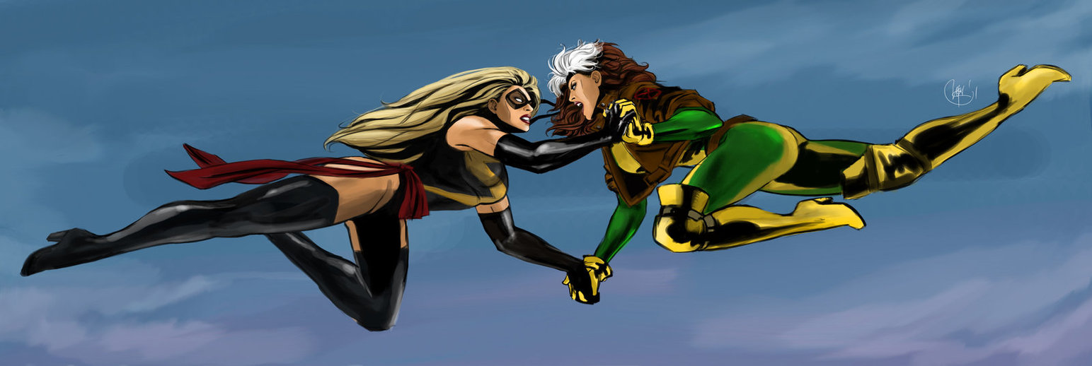 Ms Marvel vs Rogue by Nia90 on