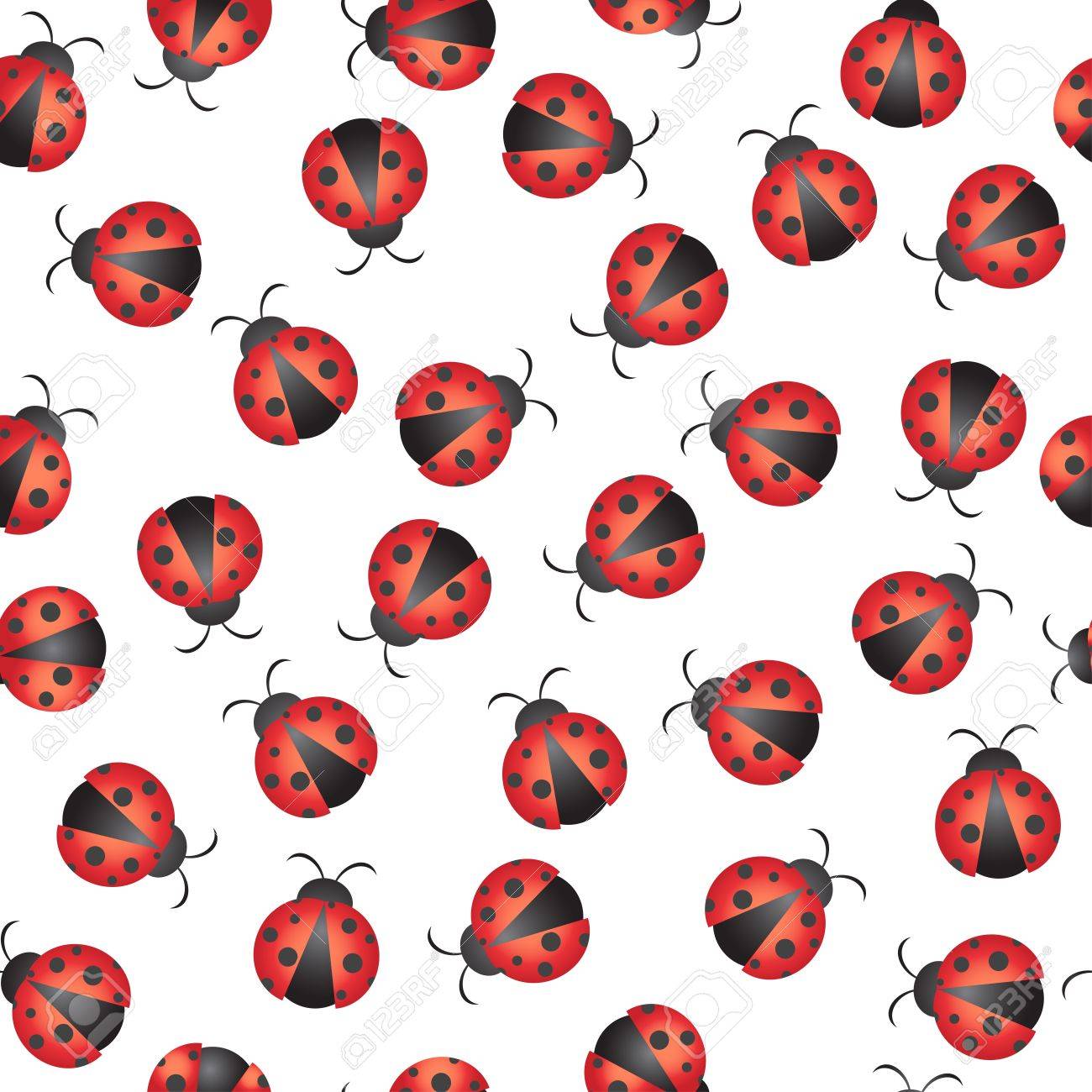 Seamless Wallpaper With Ladybugs Royalty Cliparts Vectors