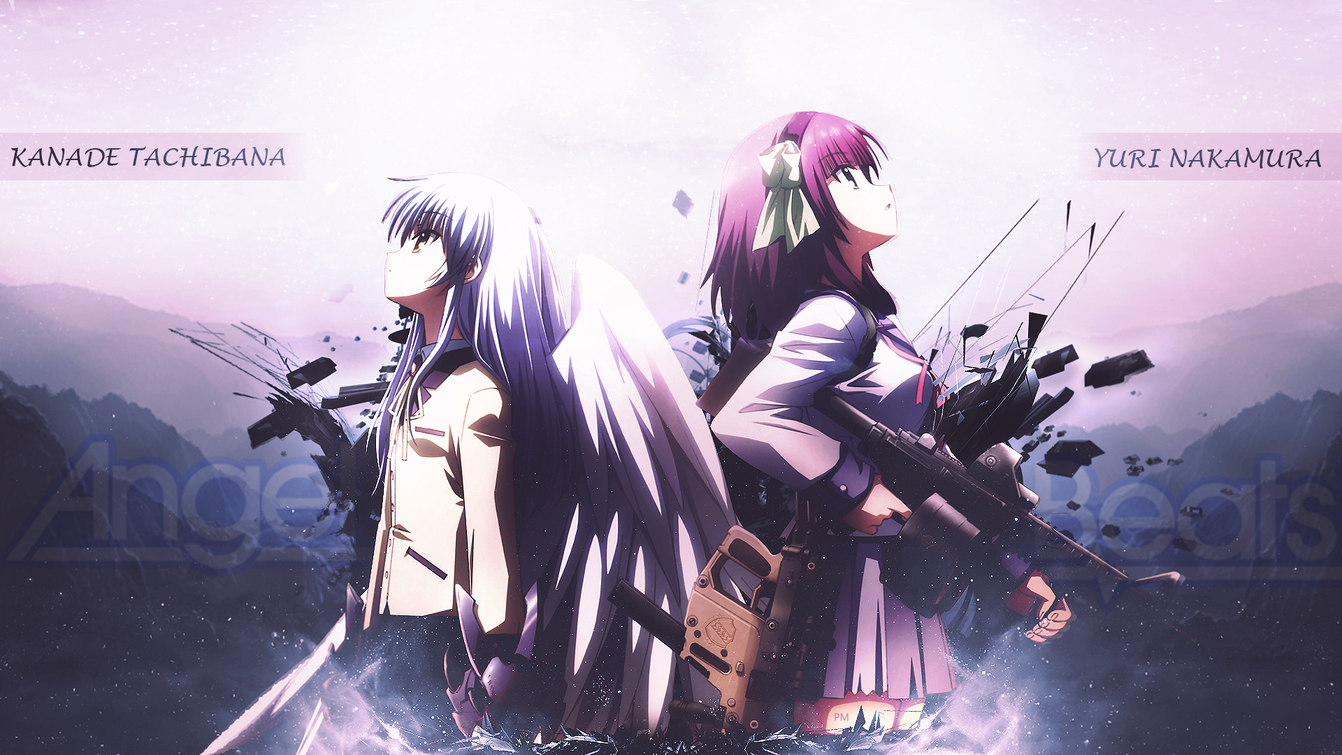 Wallpaper Yuri And Kanade By Attats