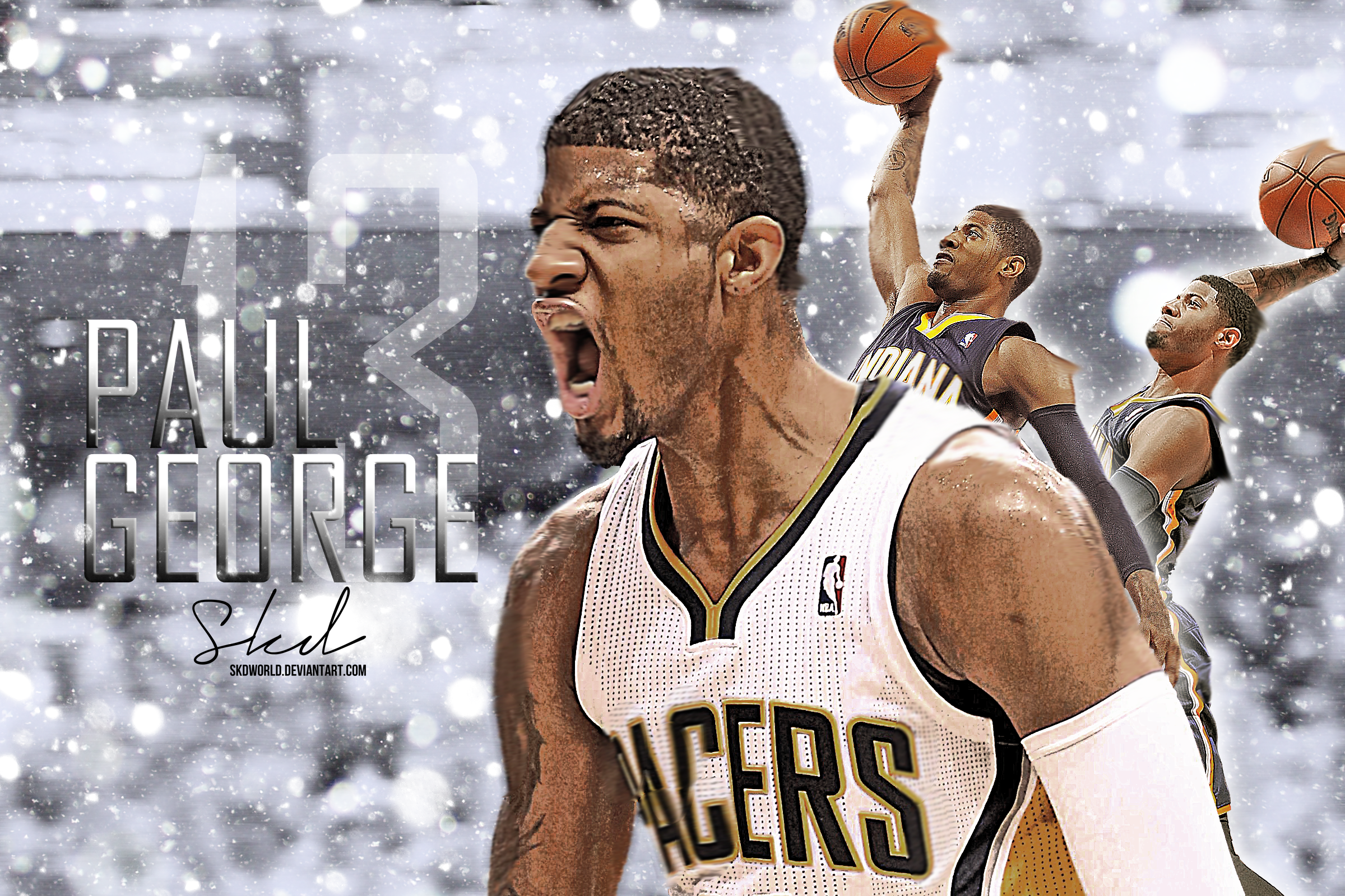 paul george number 13 by skdworld customization wallpaper other 2014