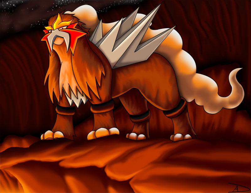 Volcanic King Entei By Darkfeather