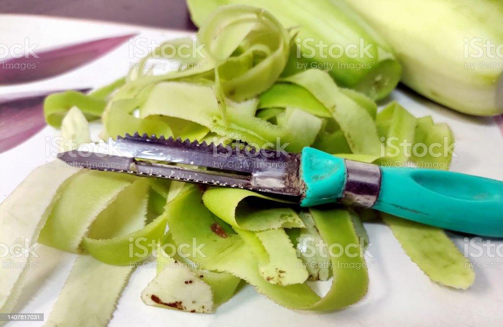 Bottle Gourd Peels On The Table Stock Photo Image Now