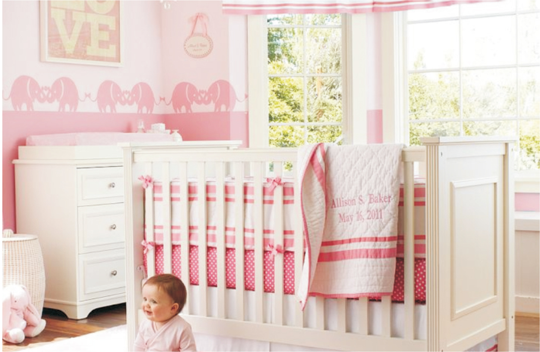 Beautiful Pattern For Girls Nursery Baby Room Stencil Walls Decor