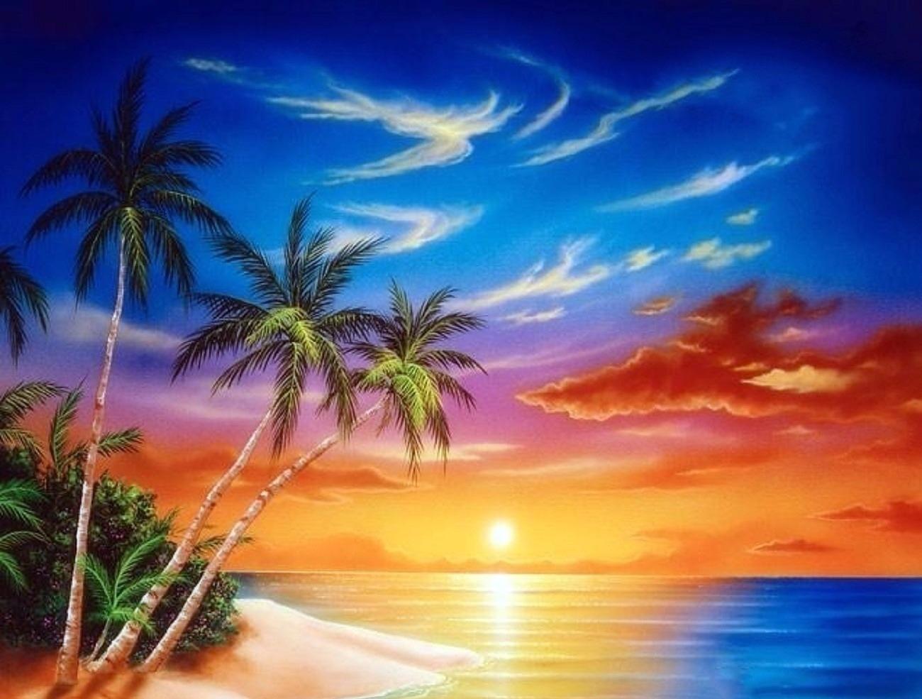 Tropical Island Sunset Wallpapers High Quality Resolution
