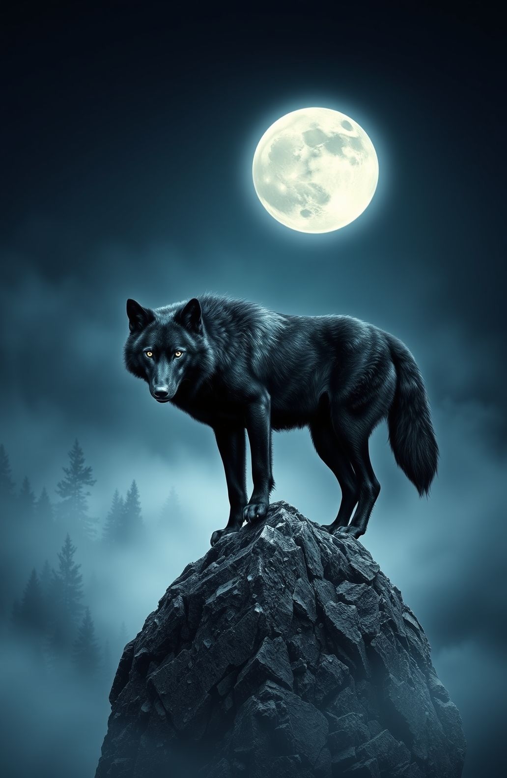 Cool Black Wolf Wallpaper