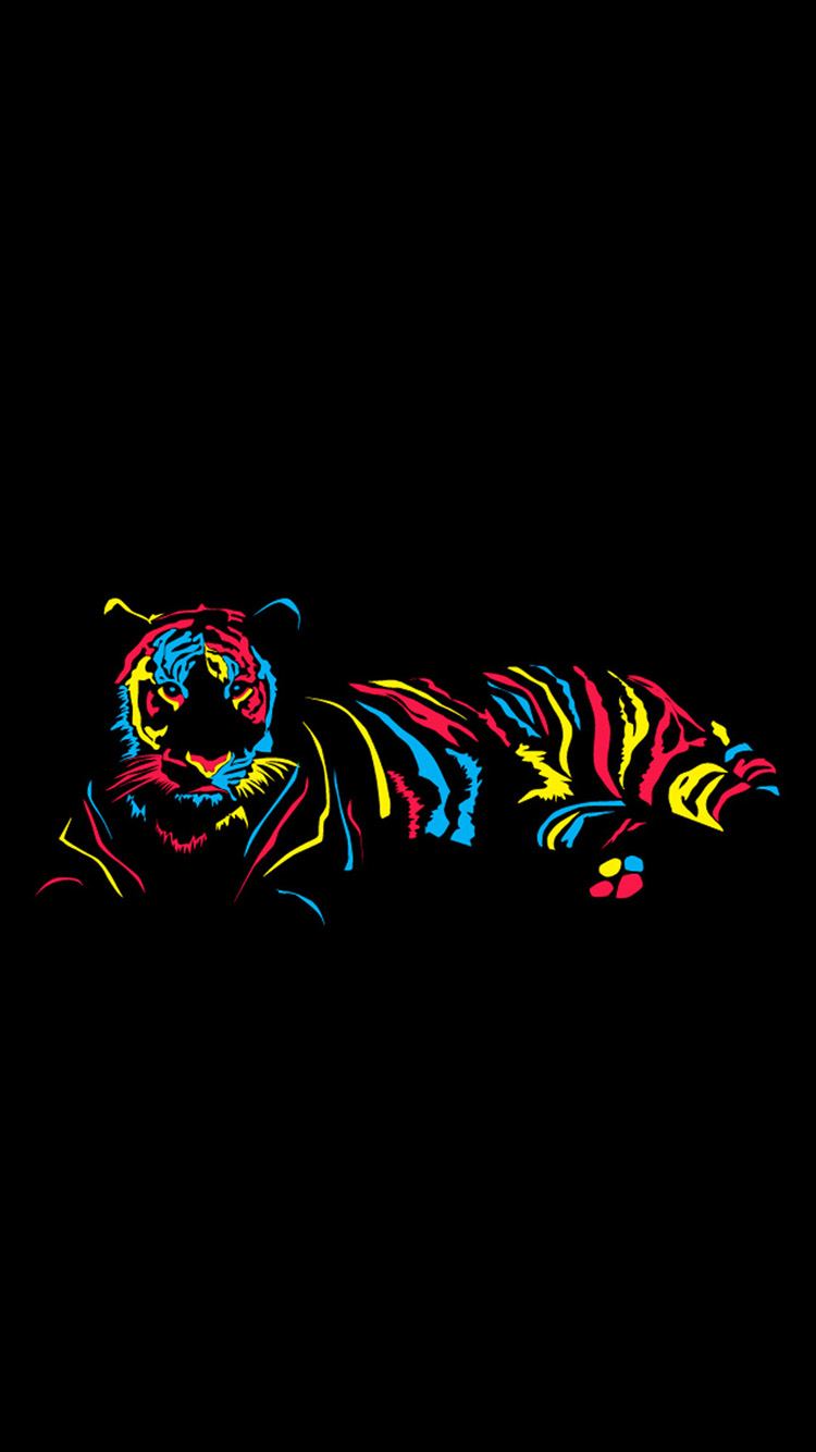 iPhone Cool Colorful Tiger Photos Background For