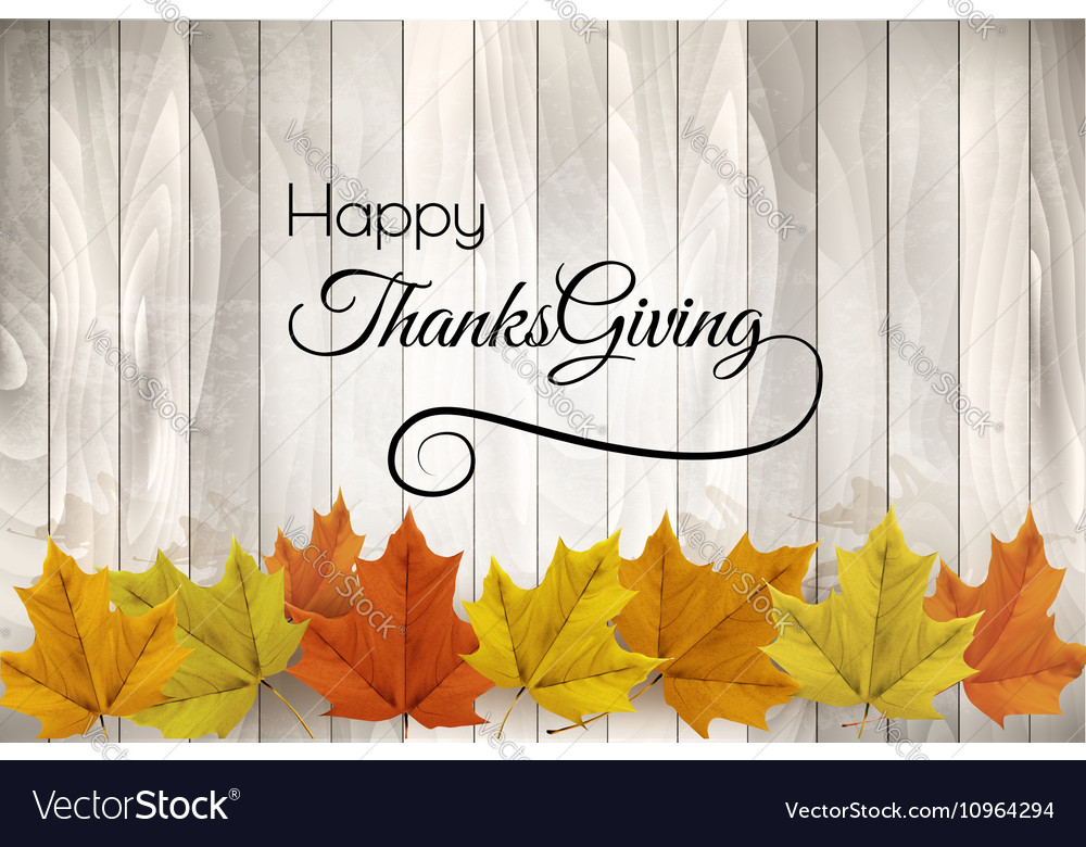 Happy Thanksgiving Background With Colorful Leaves