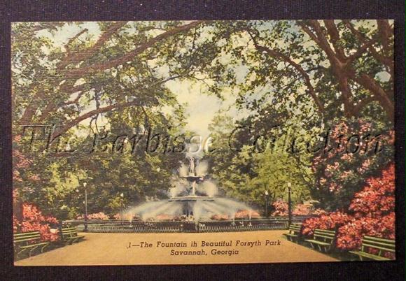 Fountain In Forsyth Park Savannah Ga Georgia Postcard Jpg