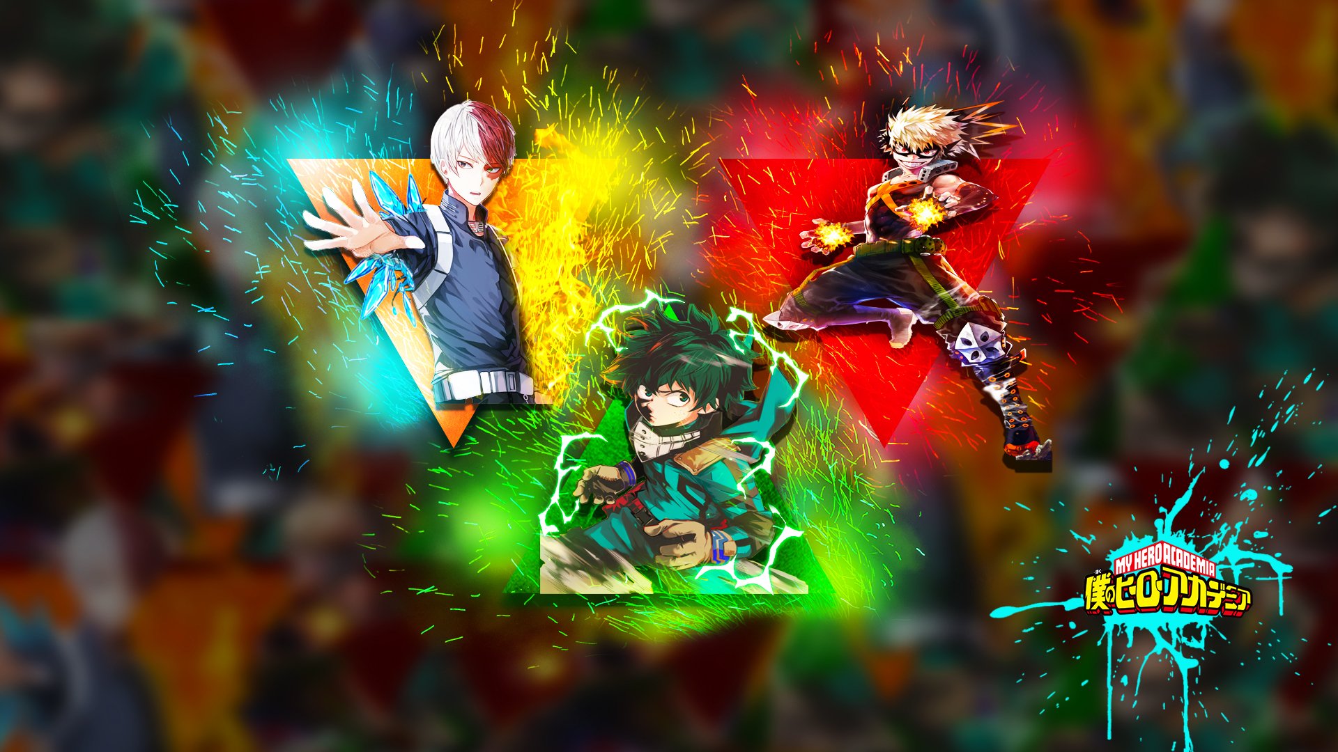 My Hero Academia Wallpaper Deku Bakugou Todoroki