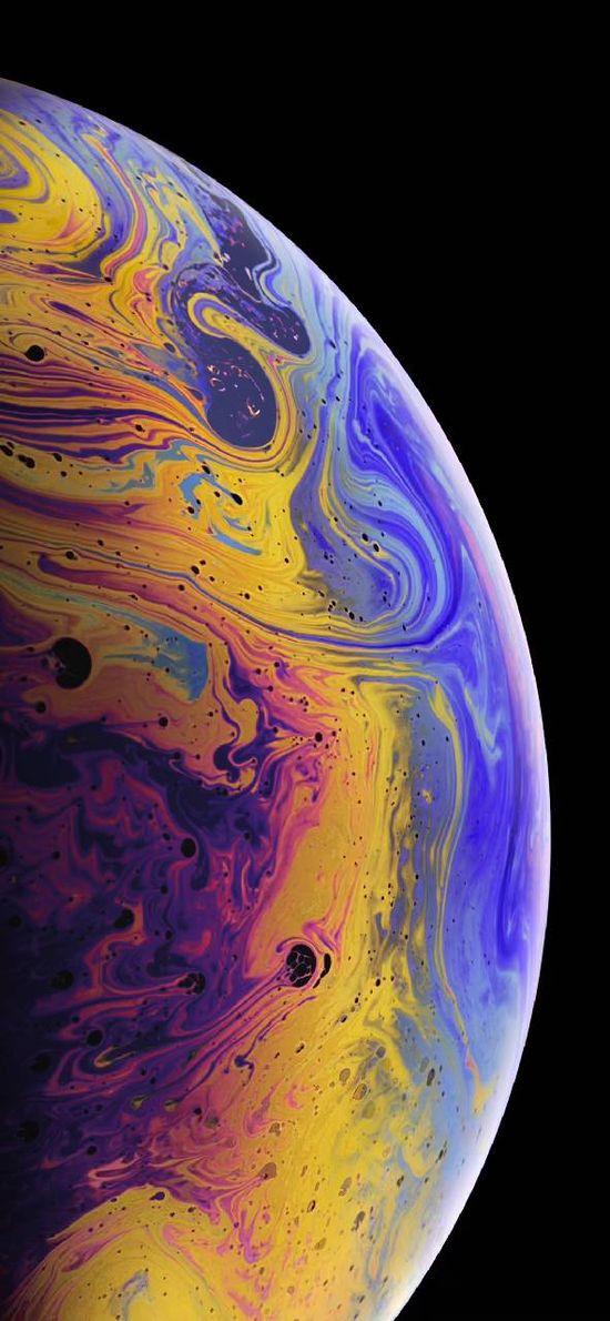HD wallpaper: Bubbles, Blue, iPhone XR, iPhone XS, iPhone XS Max, iOS 12 |  Wallpaper Flare