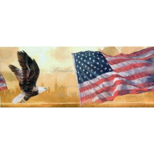 American Flag and Eagle Wallpaper Border 500x500