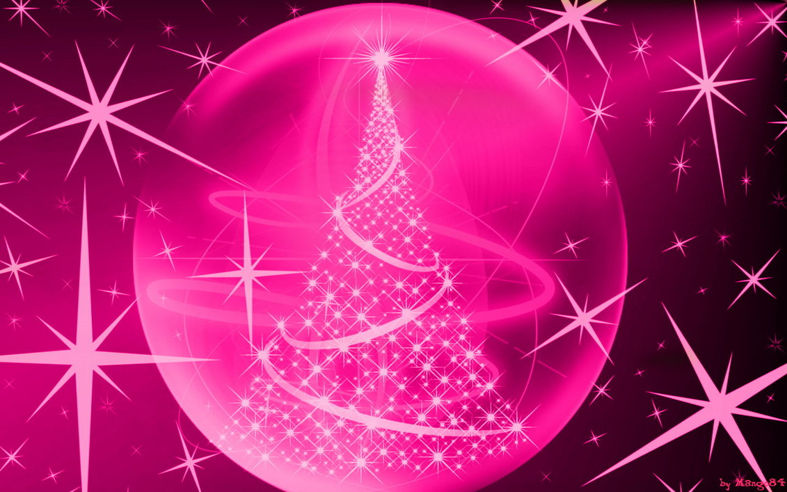 Christmas Lights In Pink By Mango84