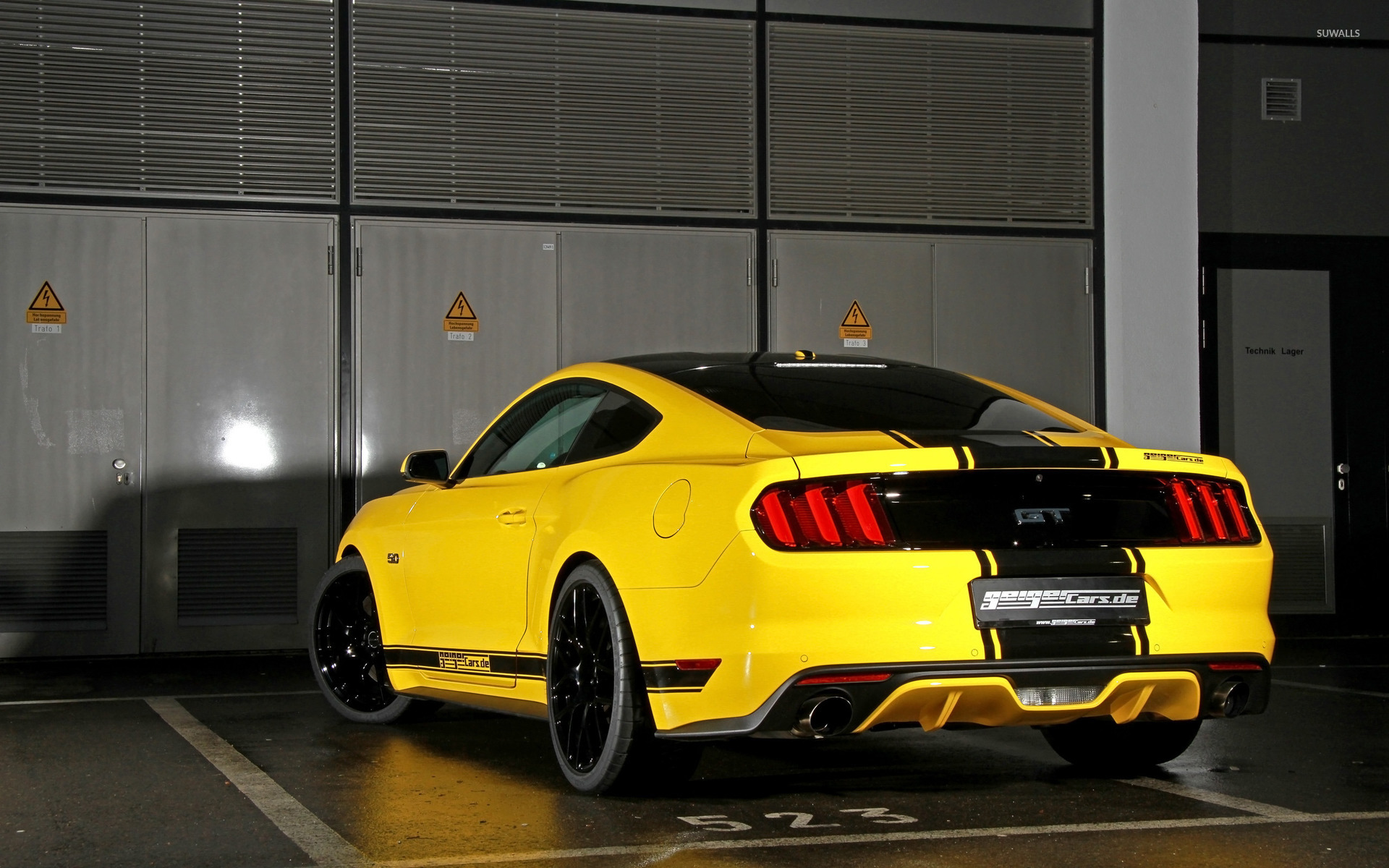 Yellow Geigercars Ford Mustang Gt Back Wallpaper Car