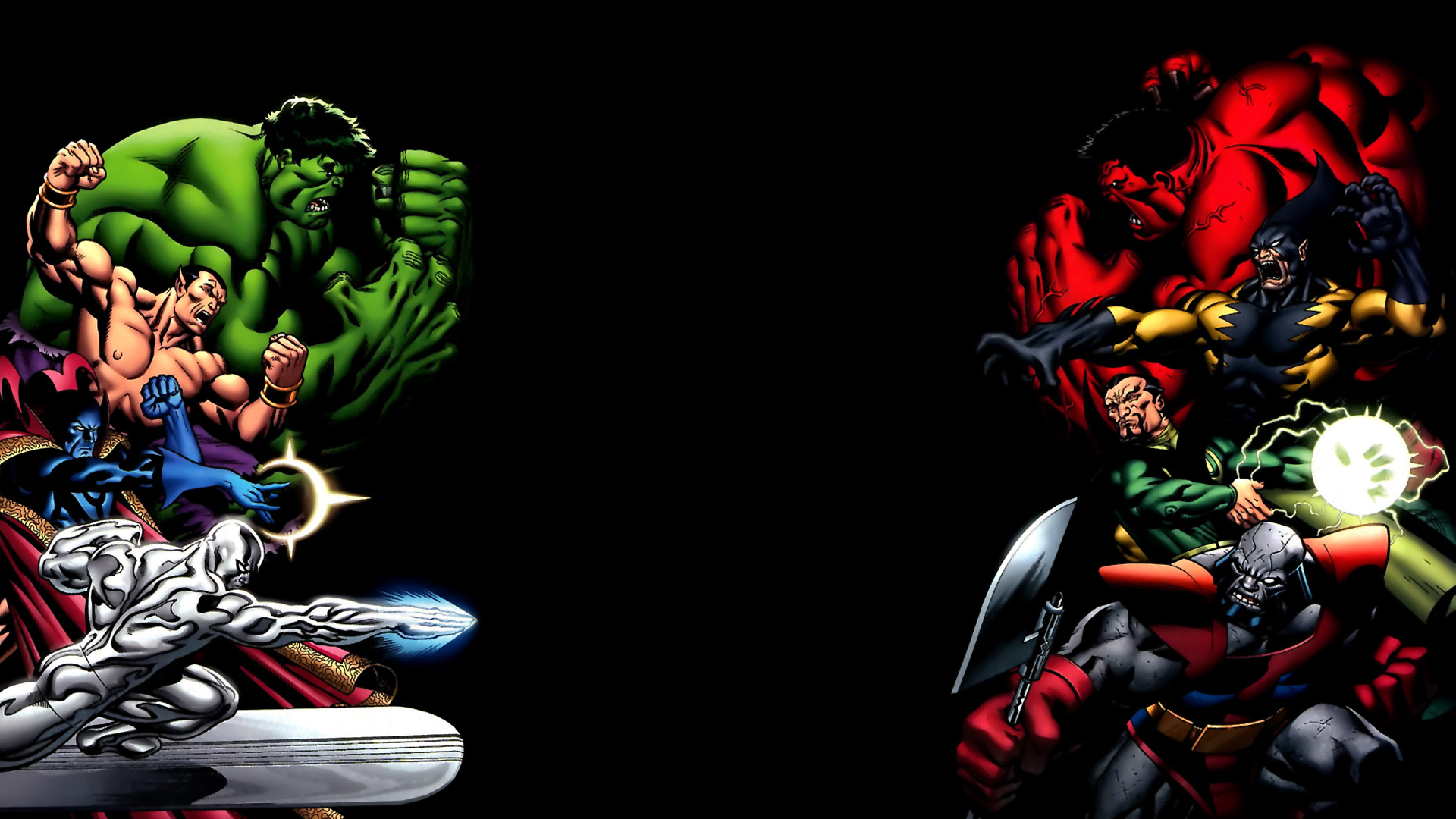 Red Hulk Vs Green And Friends