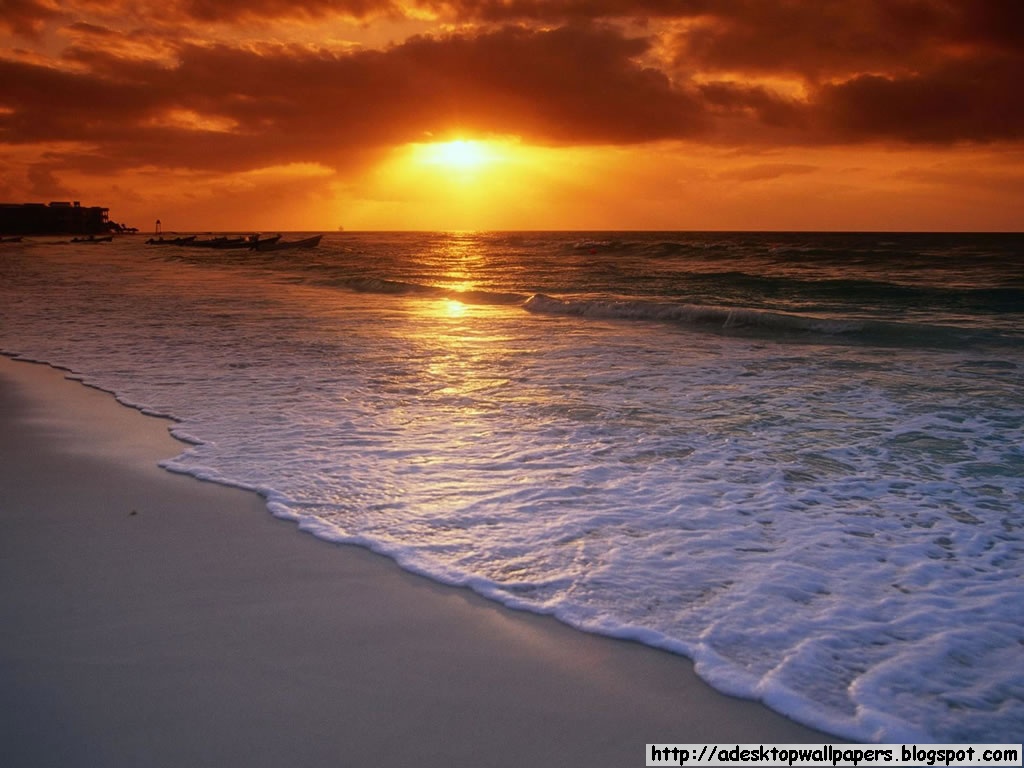 Sunset Beach Desktop Wallpaper