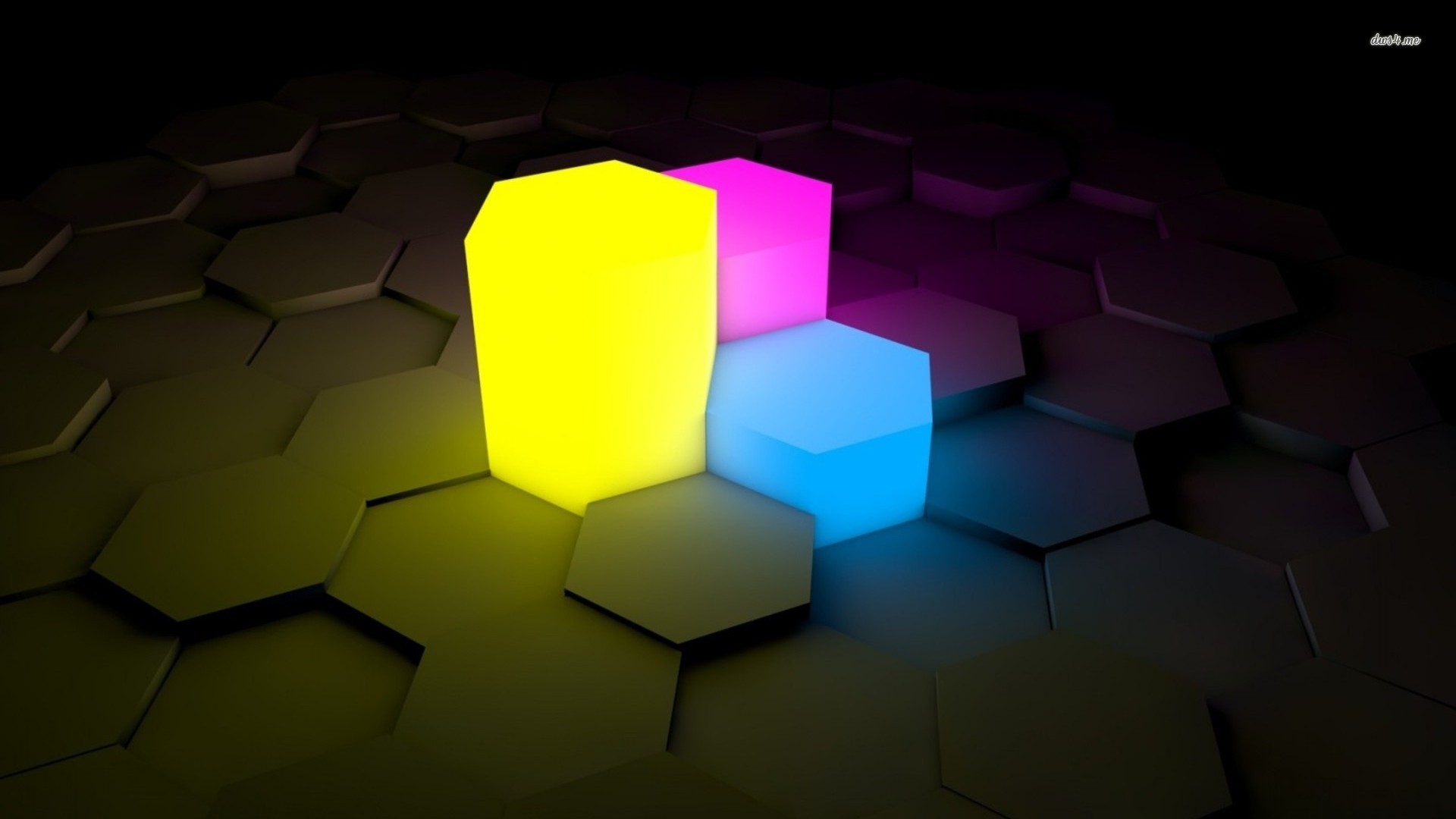 Your Wallpaper Neon Hexagonal Prism 3d Jpg