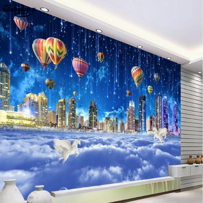 Free download beibehang Large Custom Dreams Star City Sky Sea Skyland