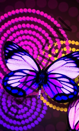 Bigger Neon Butterfly Swirl Wallpaper For Android Screenshot