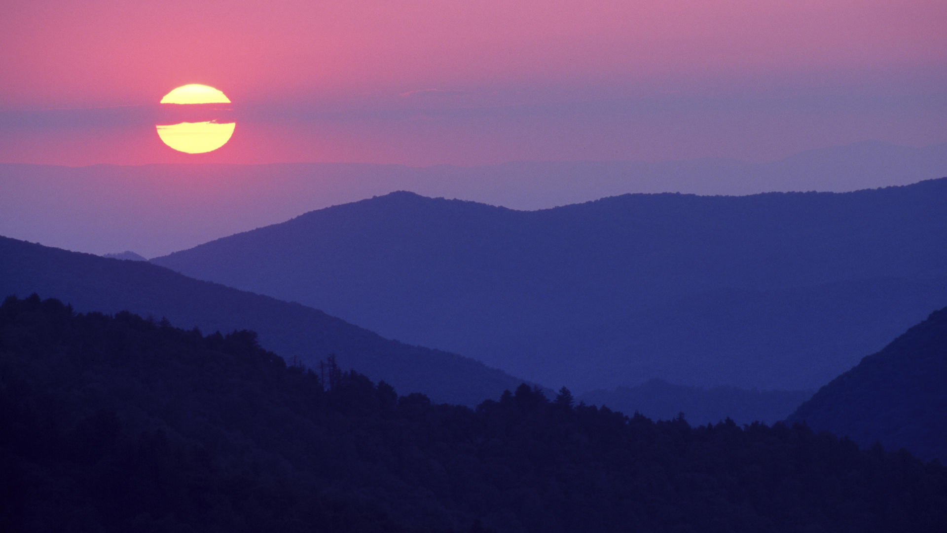 Download Background   Smoky Mountain Sunset From Morton Overlook