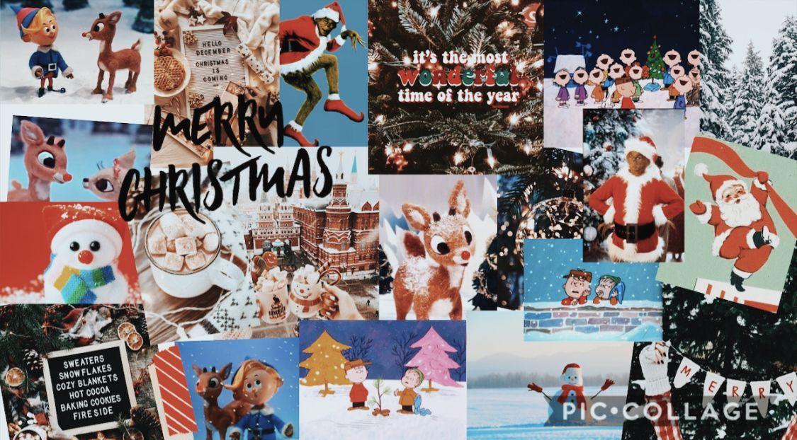Aesthetic Christmas Collage Desktop Wallpapers