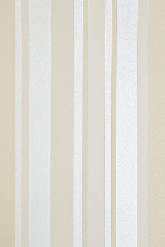 Stripe Wallpaper Cream White And Metallic Gilver Irregular Striped