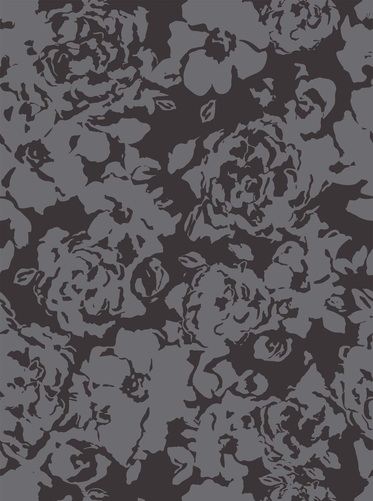 Grey Floral Wallpaper Big Ditsy