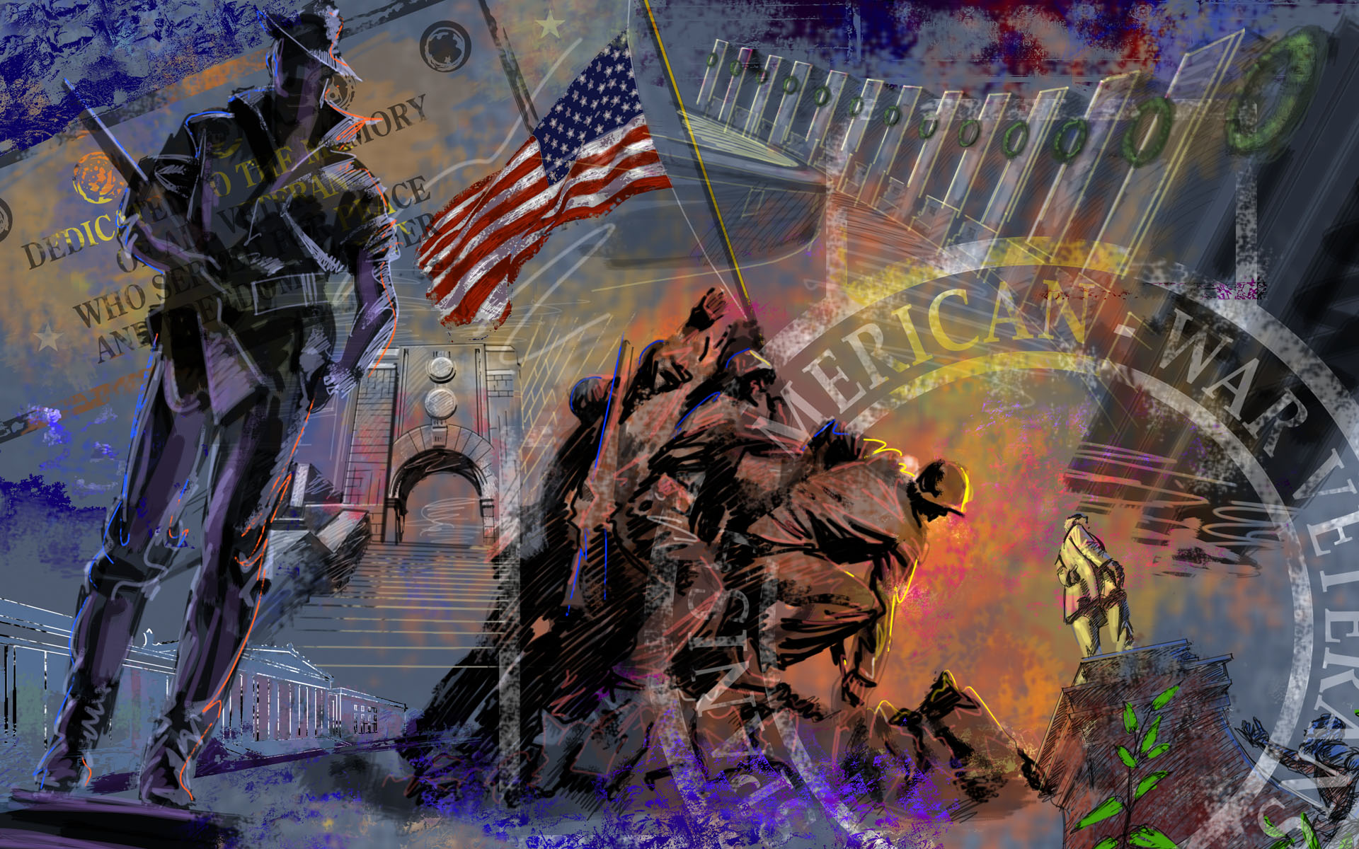  USA Independence Day illusration Wallpaper 19201200 NO33 Wallpaper