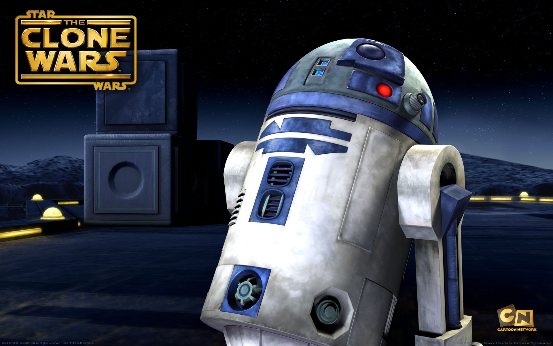 Clone Wars Star Zeichentrick Roboter R2 D2 Wallpaper
