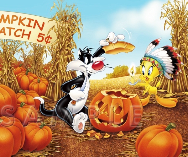 Tweety And Sylvester Doing Preparations For The Halloween This Image
