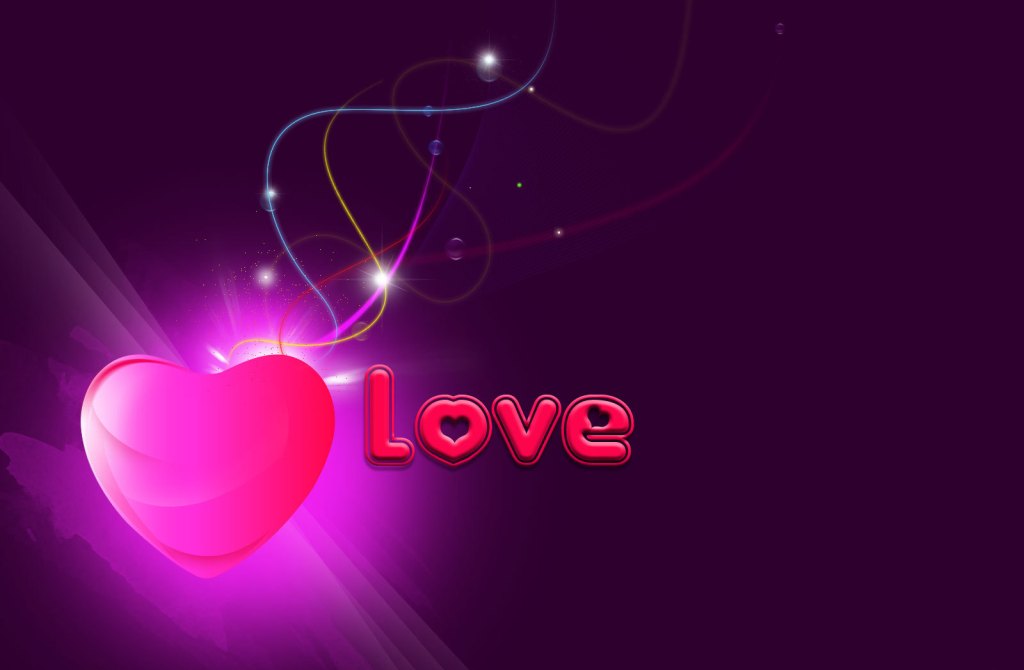 Pink Love Heart Wallpaper HD Background