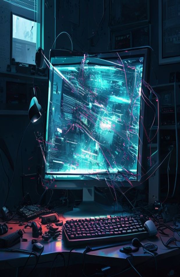 Broken Computer Screen Wallpaper