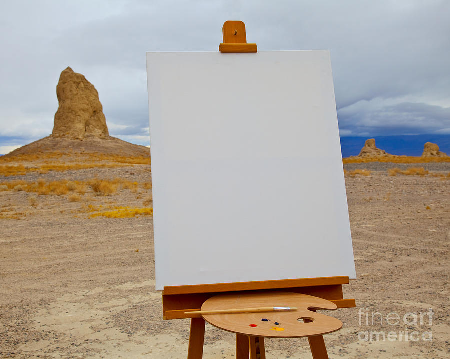 S And Easel In Desert Photograph By David Buffington