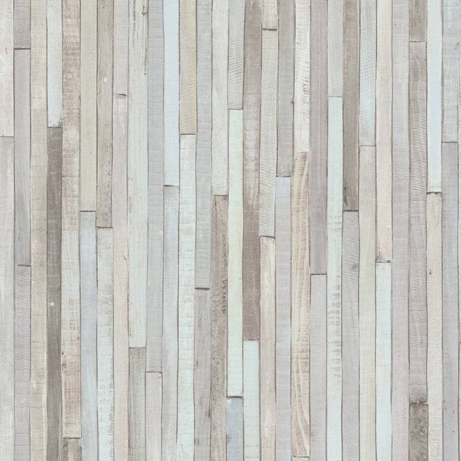 Wooden Panel Striped Beach Cabin Wood Motif Beige Wallpaper