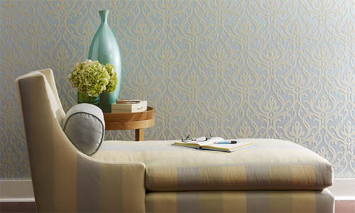candice olson fabrics wallpaper rugs blue gray yellow stripes pattern