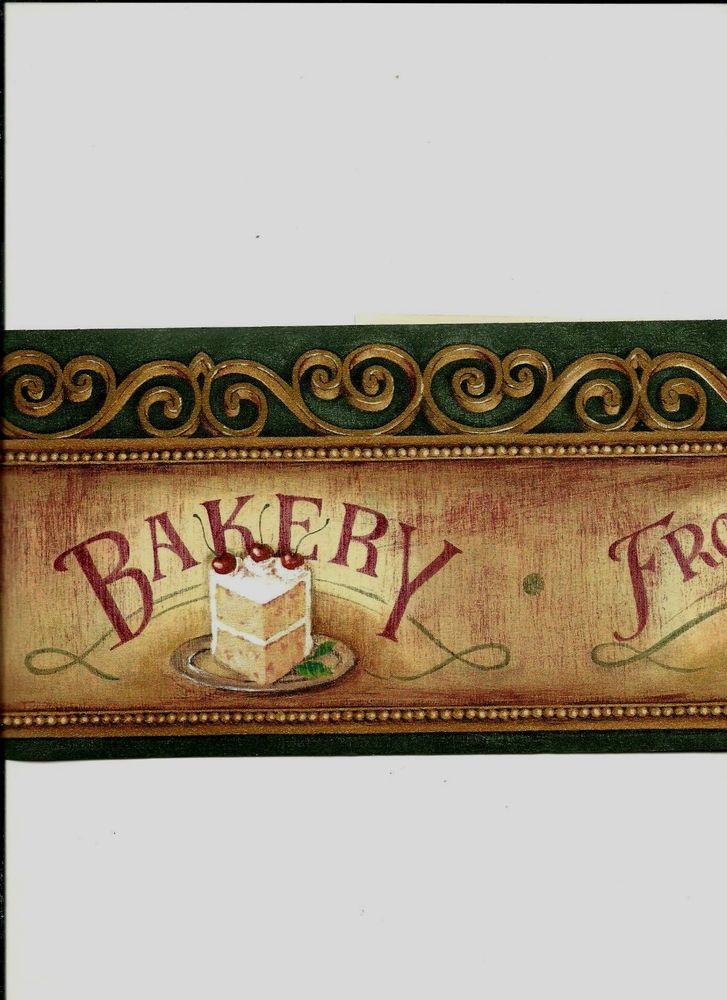 Antique Signs Bakery Coffee Shop And Fromagerie Wallpaper Border