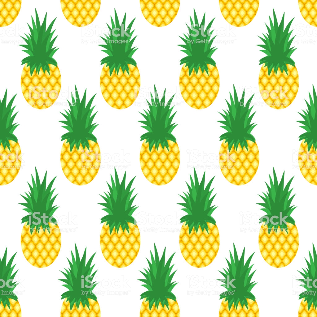Pineapple Background Seamless Pattern With Pineapples Vector