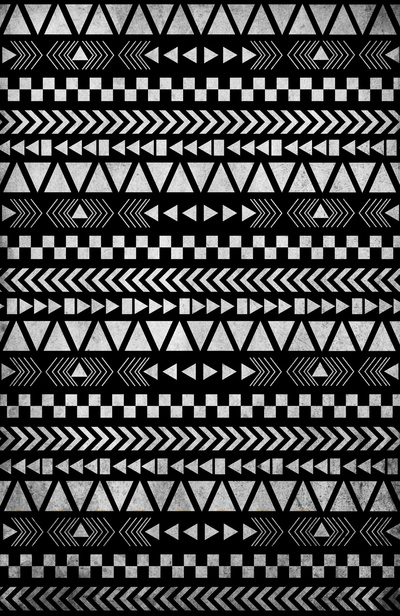 Tribal Print In Black And White Art By Gathered Nest Designs