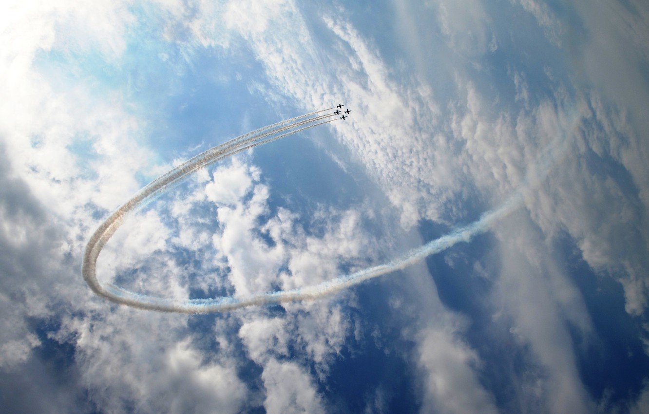 Wallpaper The Sky Clouds Ring Aircraft Fighters Aerobatics