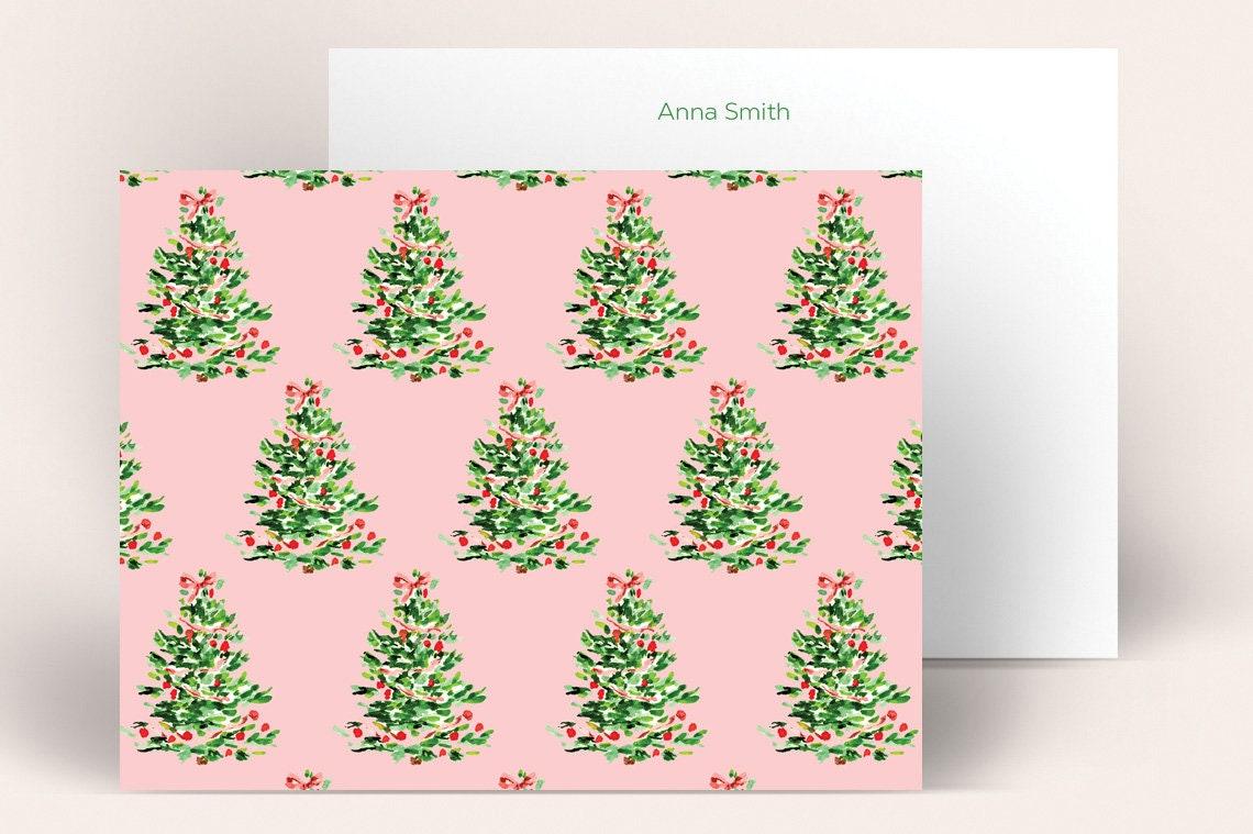 Personalized Stationery Oh Christmas Tree Pink stationary Etsy