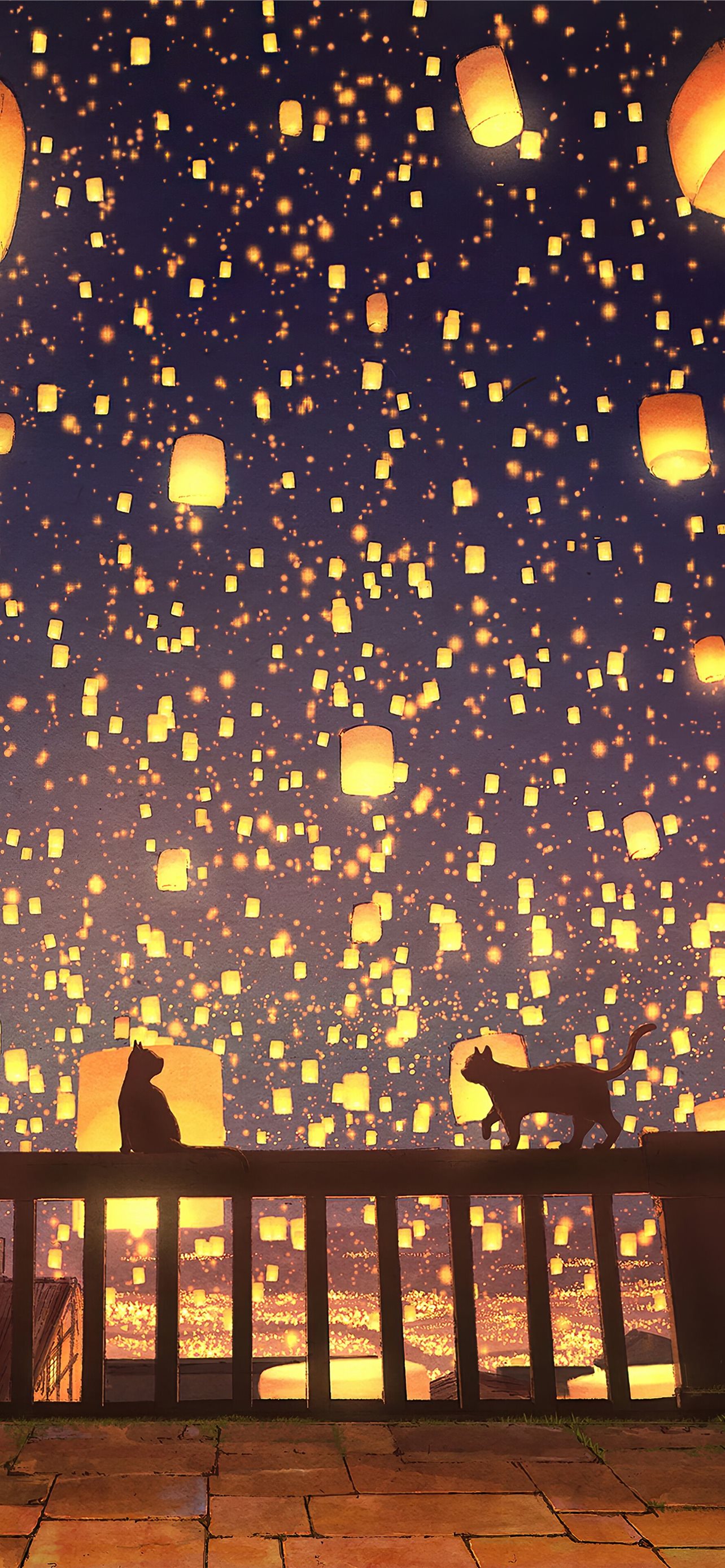 Floating Lanterns Festival iPhone Wallpaper
