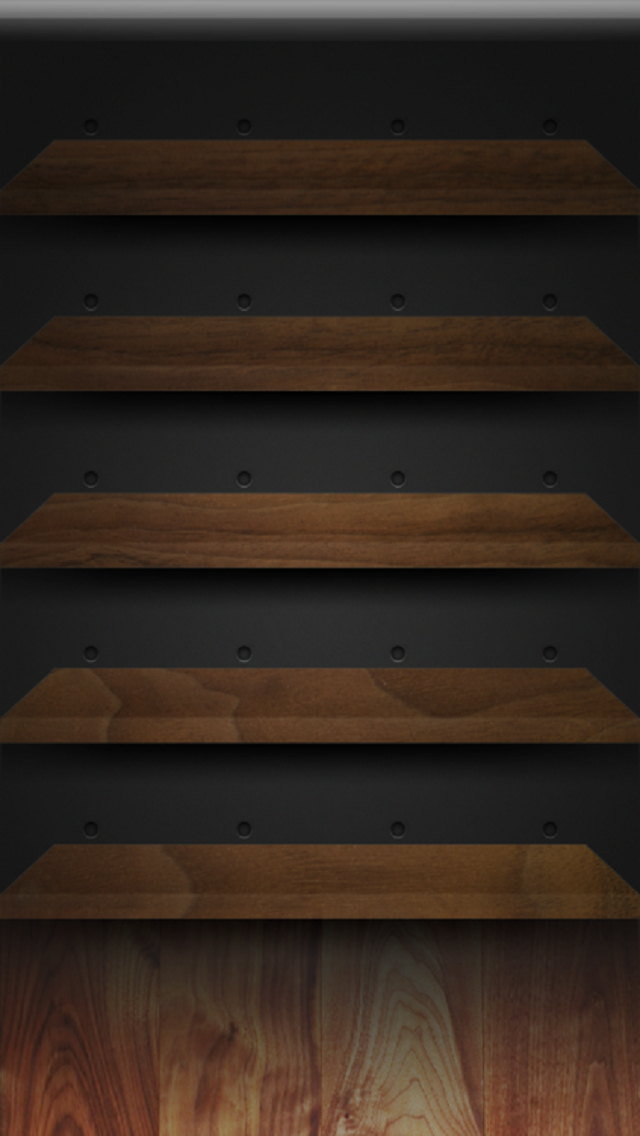 Wooden Shelves iPhone Wallpaper