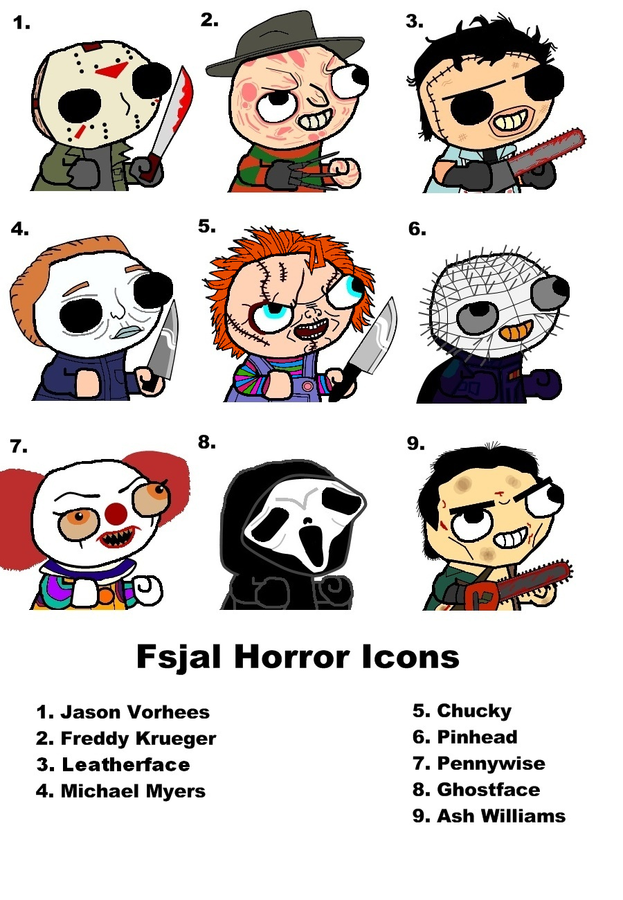 Fsjal Horror Icons By Platinumglitchmint