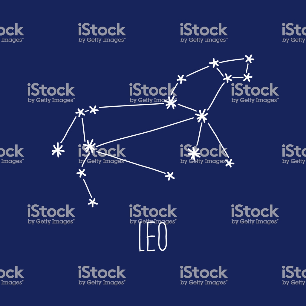 Cute Background With Schematic Hand Drawn Zodiac Constellation Of