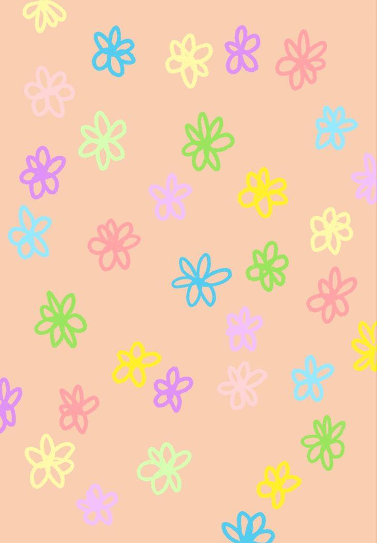 Cute iPhone And iPad Aesthetic Wallpaper W Doodle Flowers