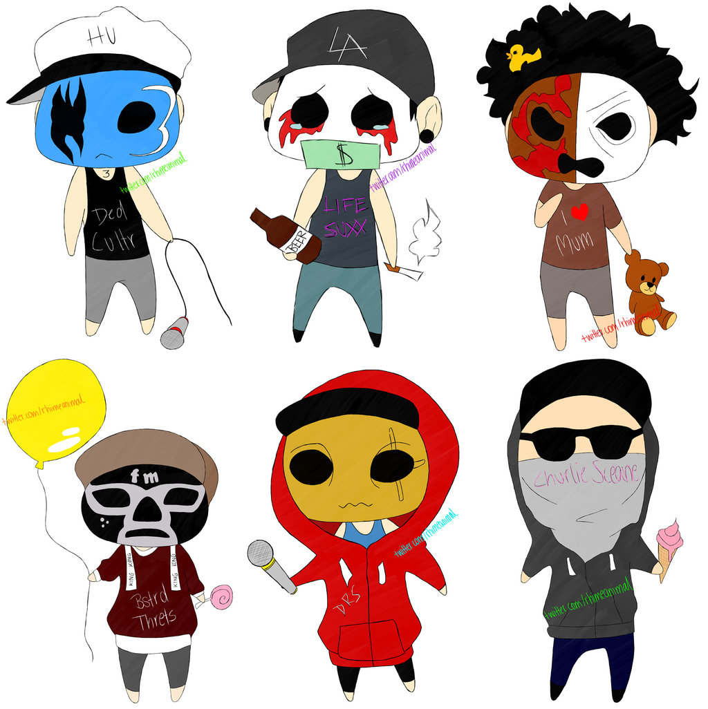 Chibi Hollywood Undead by rhime animal on