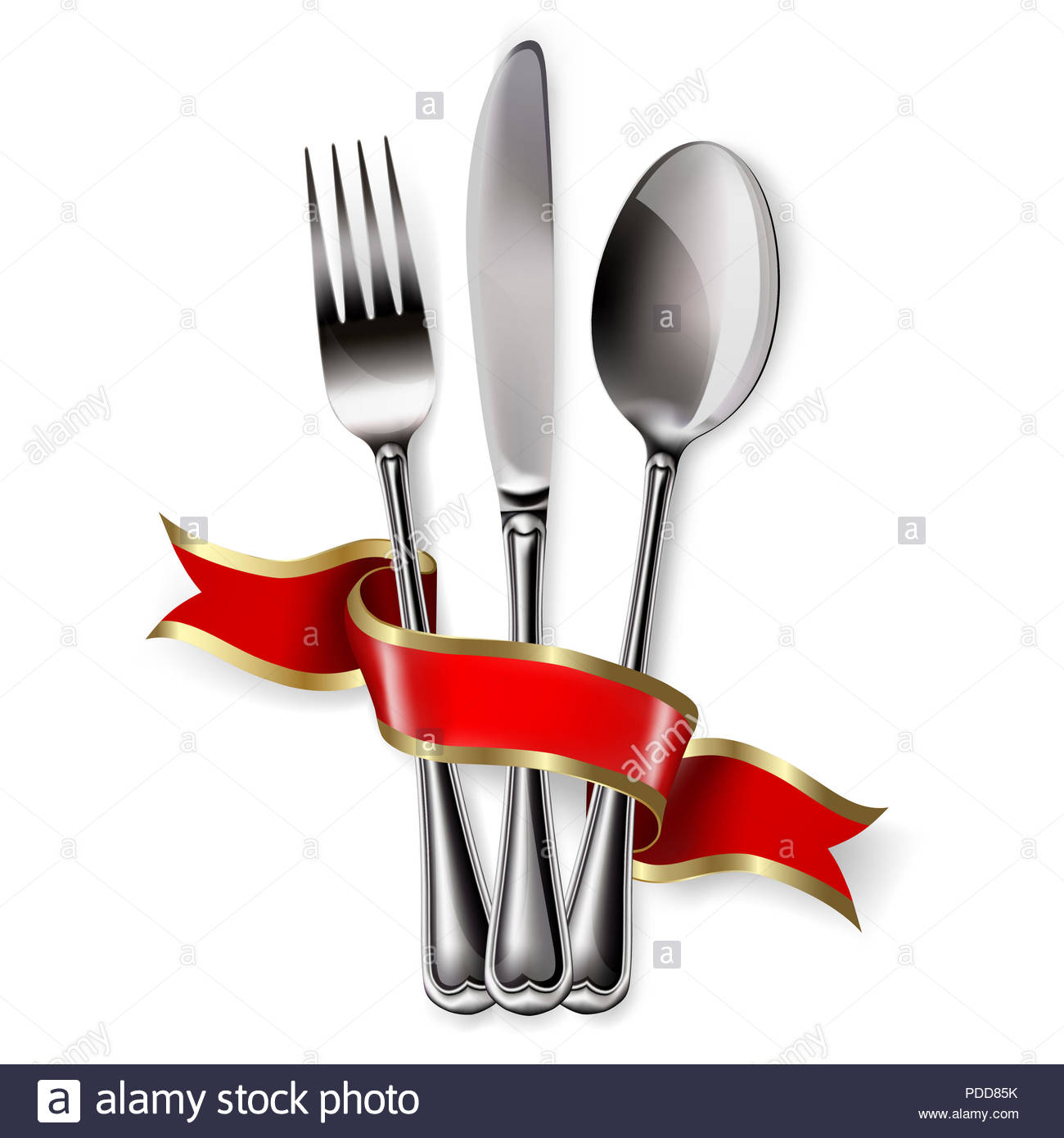 Free download Ribbon spoon knife and fork on a white background Mesh [1300x1390] for your