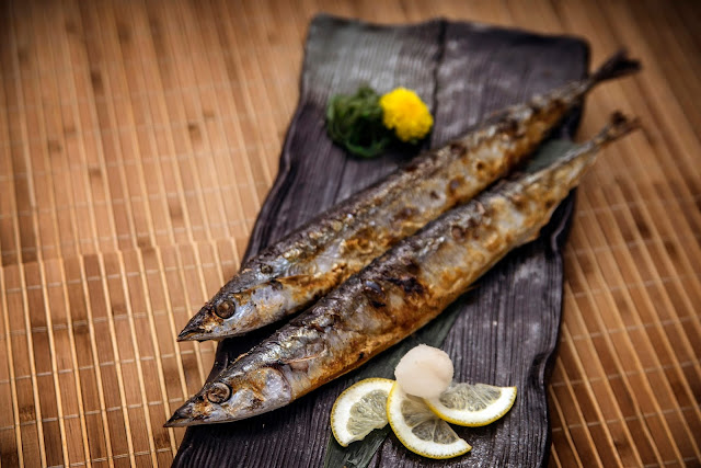 Autumn Delights Of Pacific Saury And Matsutake Mushroom Wallpaper